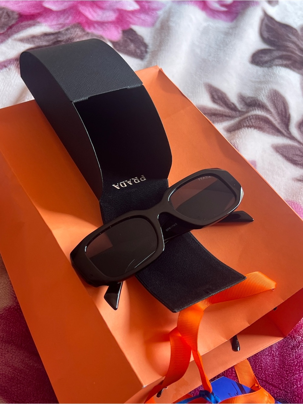 Prada Black Rectangle Sunglasses - Picture 6 of 16